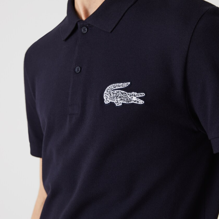 Camisas Lacoste Regular Fit Crocodile Badge Cotton Piqué Polo Hombre Azul Marino Azules | VN1-92239A6