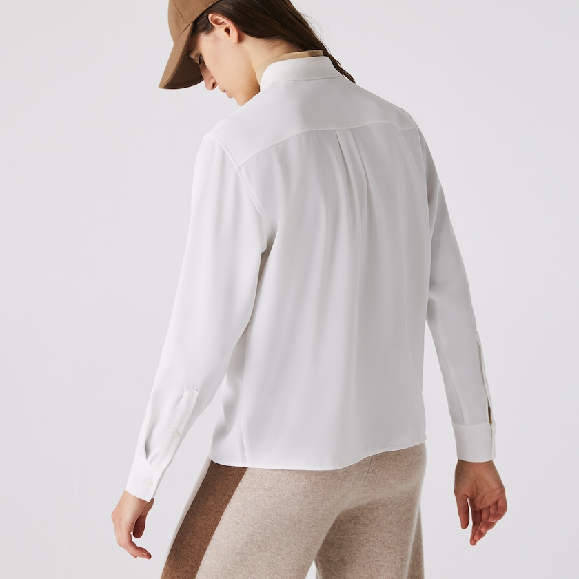 Camisas Lacoste Regular Fit Flowy Mujer Blancos | AY4-22072N3