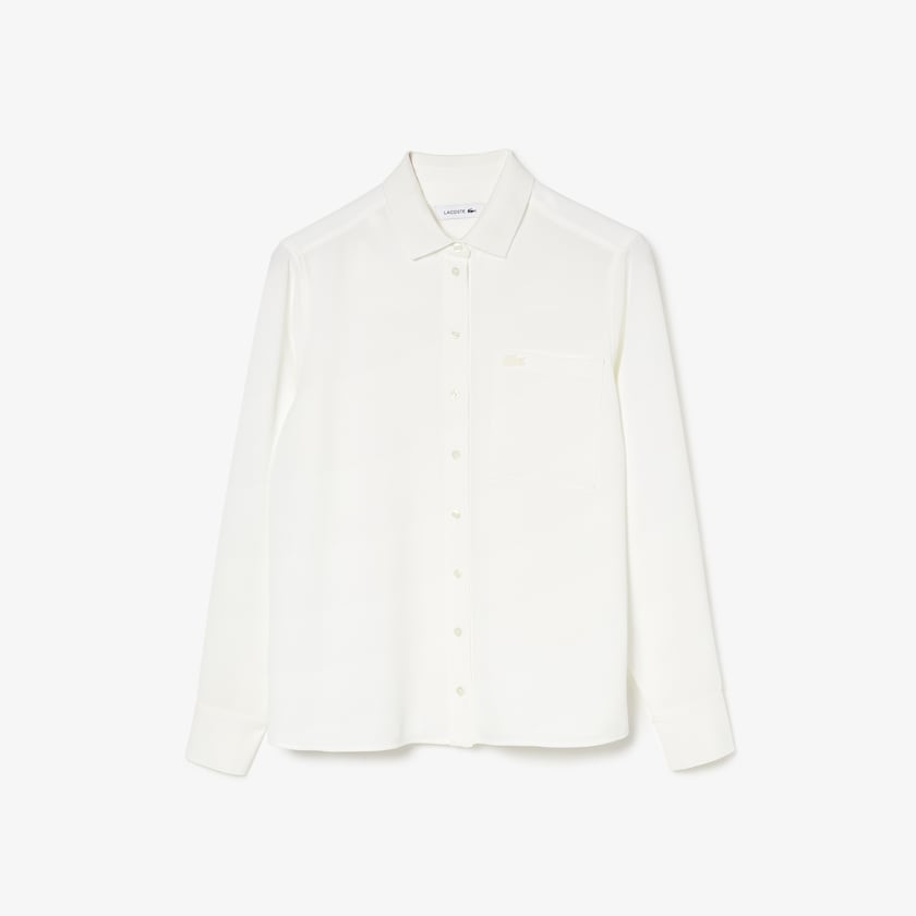 Camisas Lacoste Regular Fit Flowy Mujer Blancos | AY4-22072N3