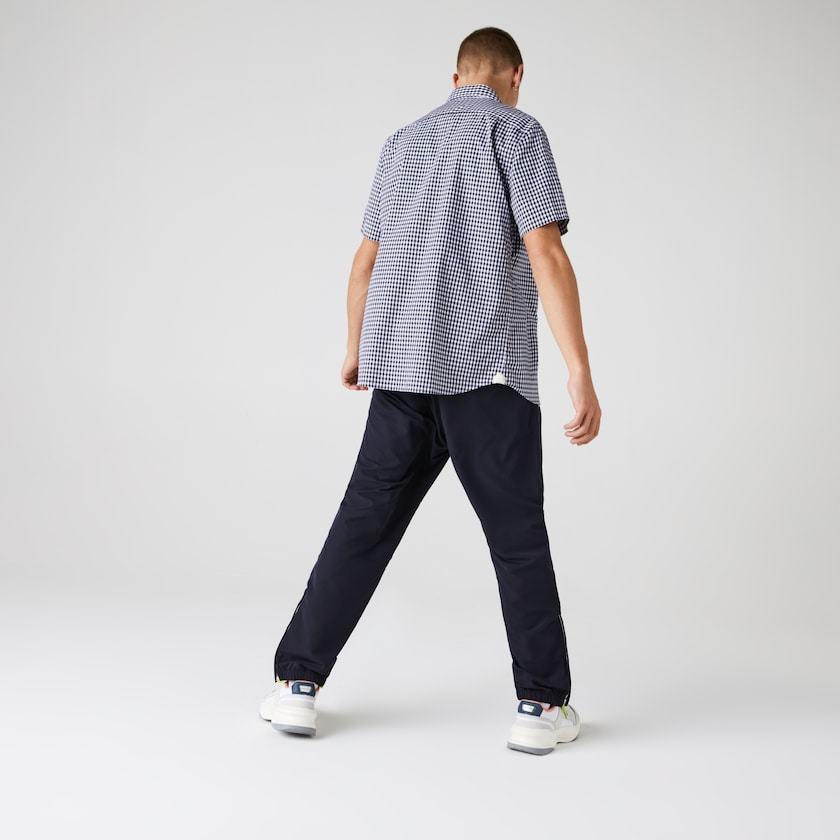 Camisas Lacoste Hombre Blancos Azul Marino Azules Regular Fit Gingham Poplin VA7-48464G6
