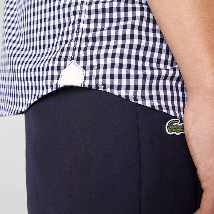 Camisas Lacoste Hombre Blancos Azul Marino Azules Regular Fit Gingham Poplin VA7-48464G6