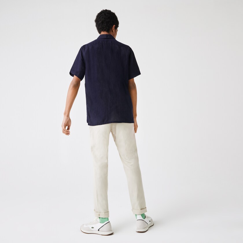 Camisas Lacoste Hombre Azul Marino Azules Regular Fit Linen CS6-59545V2