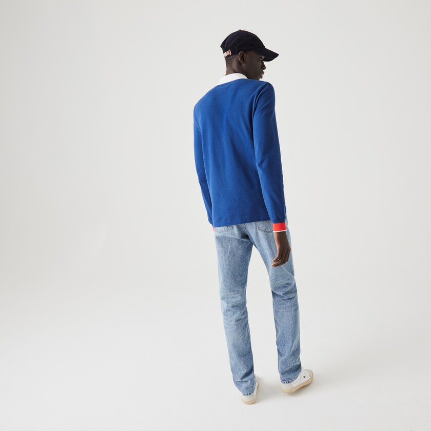 Camisas Lacoste Regular Fit Made in France Polo Hombre Azules Blancos Rojos | PX7-12421R7
