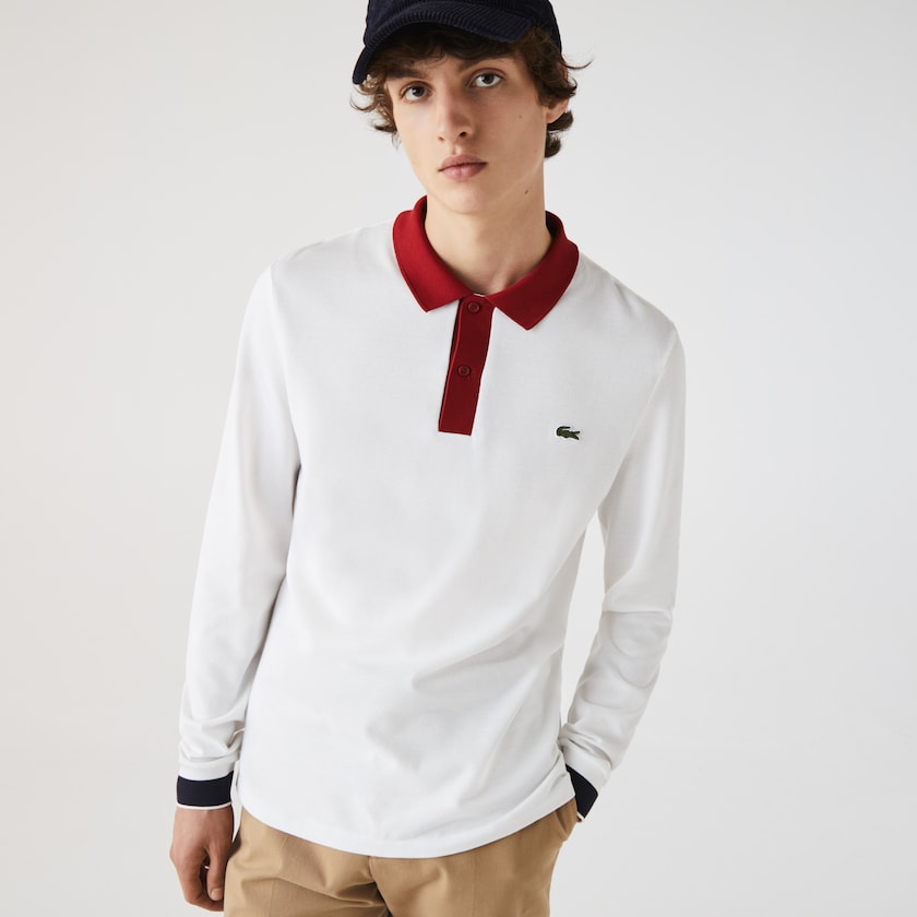 Camisas Lacoste Regular Fit Made in France Polo Hombre Blancos Rojos Oscuro Azul Marino Azules | MU0-51265V0