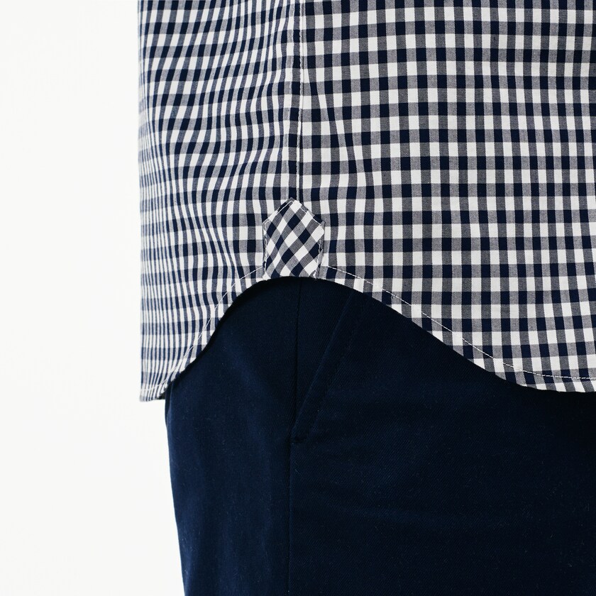 Camisas Lacoste Hombre Azul Marino Azules Blancos Regular Fit Mini Check Poplin PQ3-53955N0