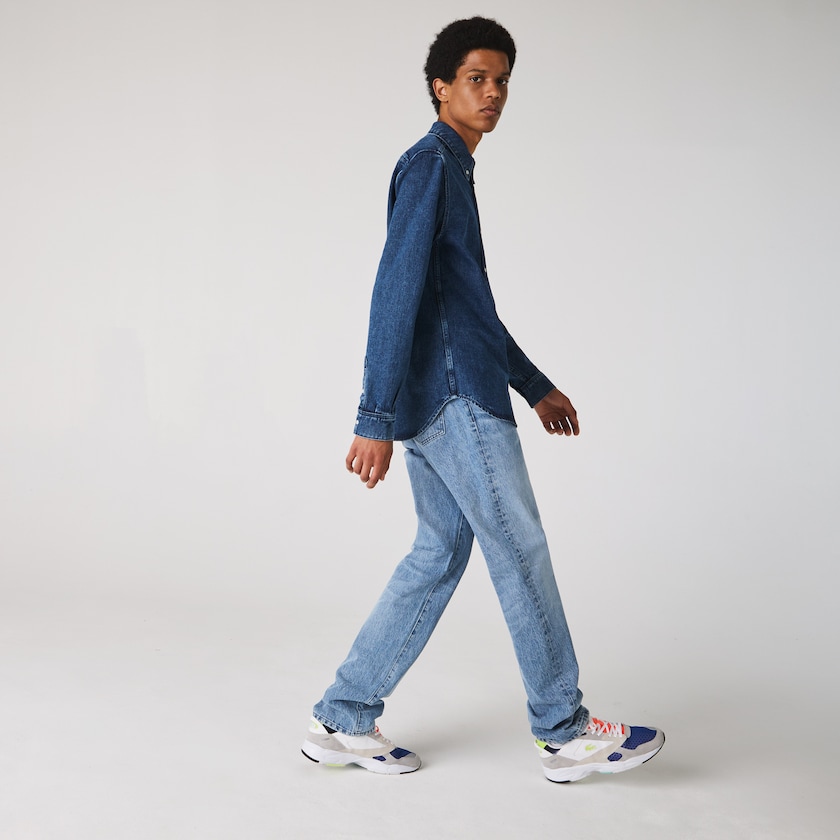 Camisas Lacoste Hombre Azules Regular Fit Natural Cotton Denim NX5-18831T8