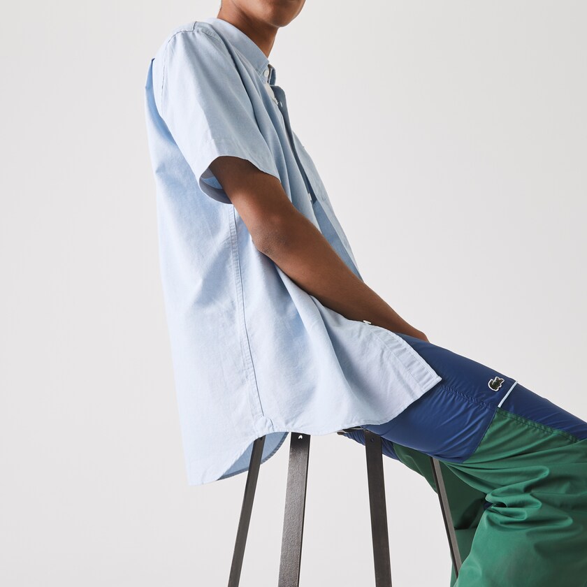 Camisas Lacoste Hombre Azules Claro Regular Fit Oxford Cotton UV1-71577U9