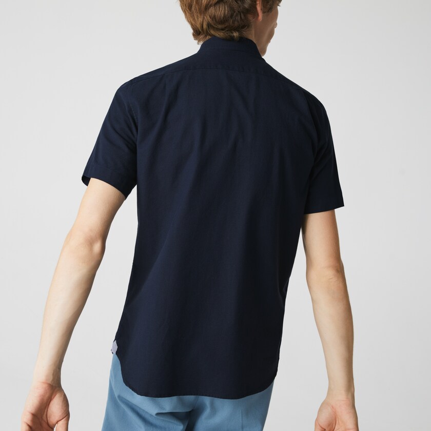 Camisas Lacoste Hombre Azul Marino Azules Regular Fit Oxford Cotton UX3-13591S5