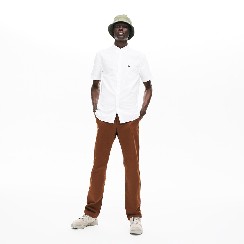 Camisas Lacoste Hombre Blancos Regular Fit Oxford Cotton EV9-09540E9