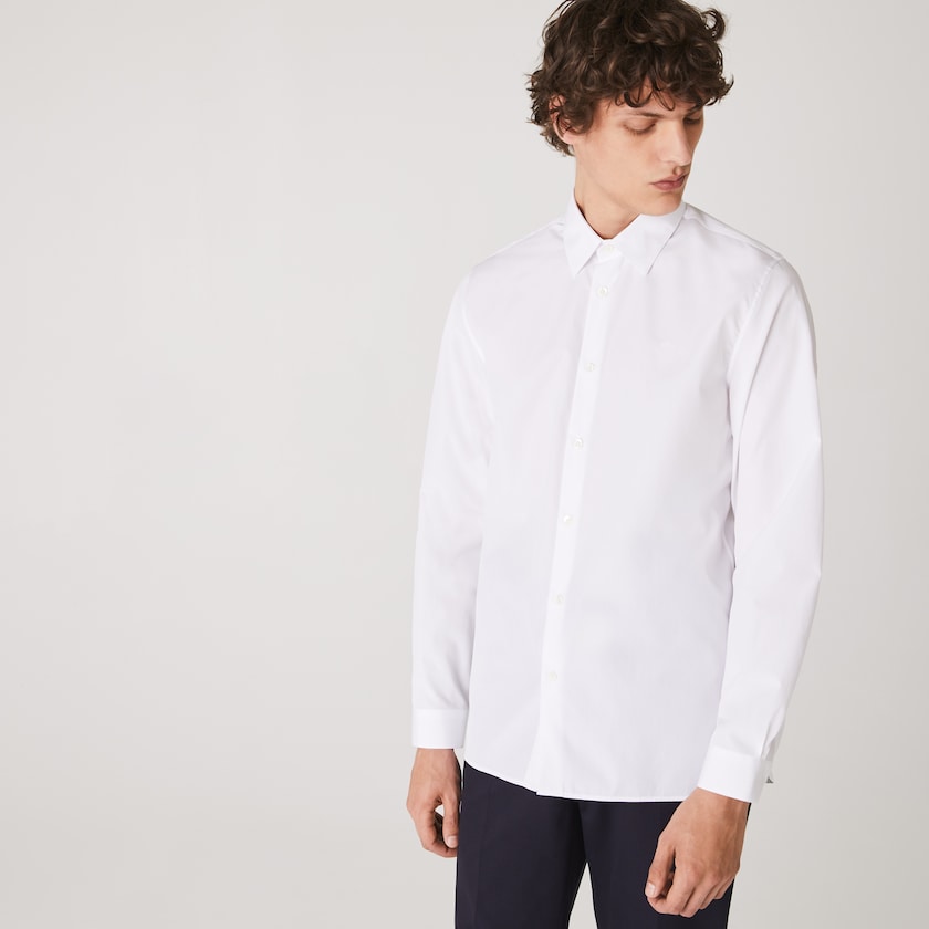 Camisas Lacoste Hombre Blancos Regular Fit Premium Cotton Poplin XG7-37693C5