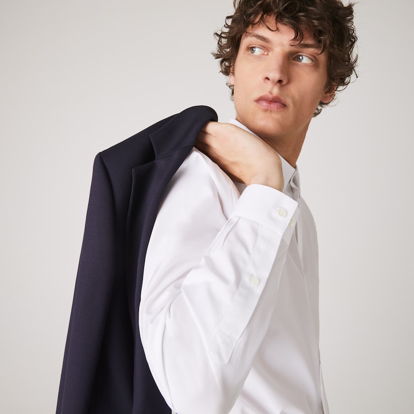 Camisas Lacoste Hombre Blancos Regular Fit Premium Cotton Poplin XG7-37693C5