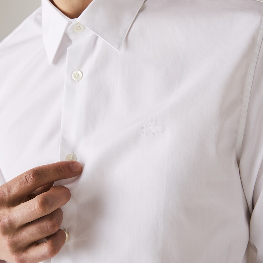 Camisas Lacoste Hombre Blancos Regular Fit Premium Cotton Poplin XG7-37693C5