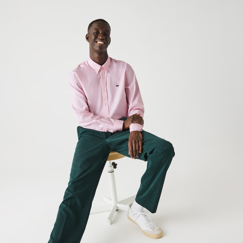 Camisas Lacoste Hombre Rosas Claro Regular Fit Premium Cotton ME3-85108R8