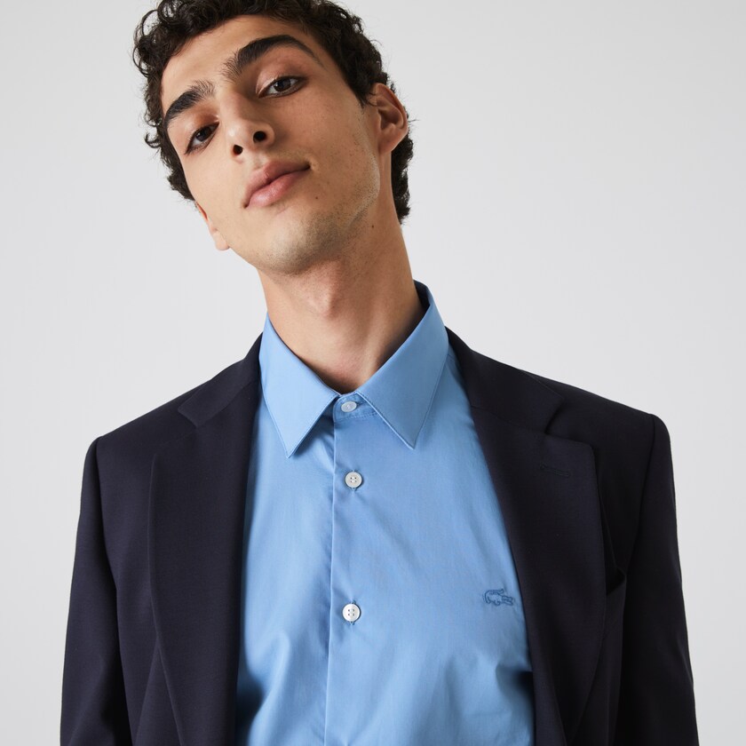 Camisas Lacoste Hombre Azules Claro Regular Fit Premium Cotton Poplin AC3-53775O0