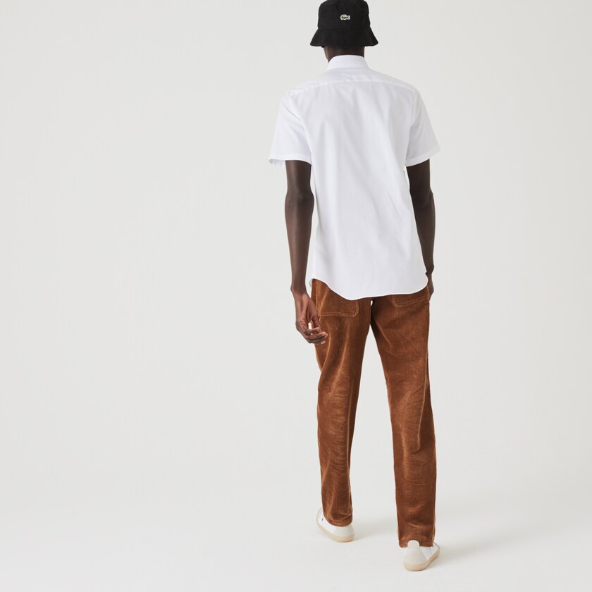 Camisas Lacoste Hombre Blancos Regular Fit Textured Cotton Poplin ZI1-28242Z8