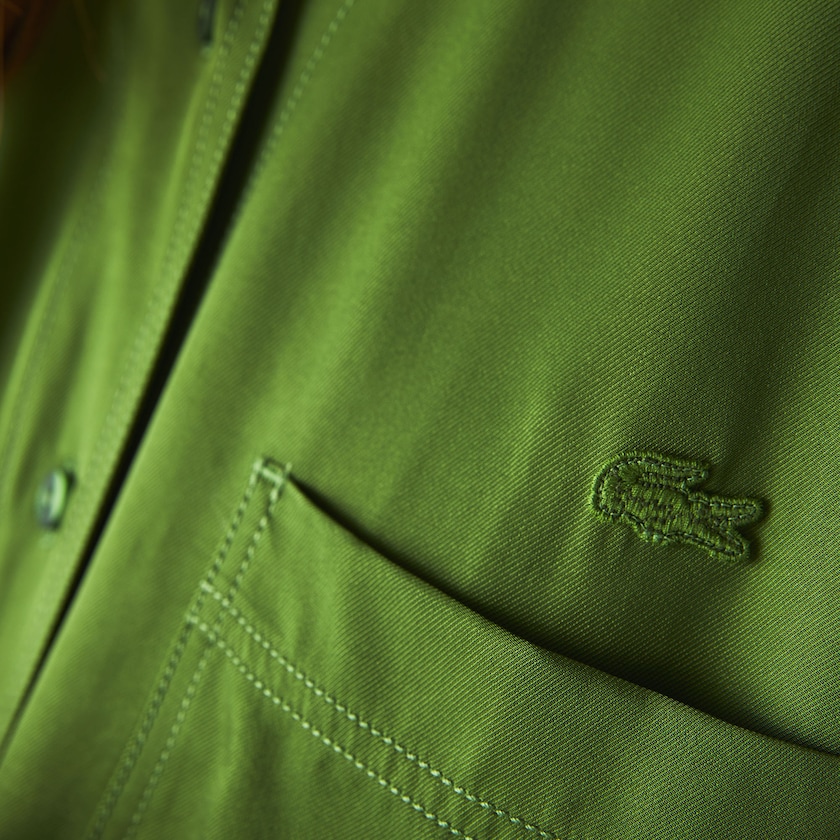 Camisas Lacoste Relaxed Fit Adjustable Waist Flowy Mao Collar Mujer Verdes | TW2-77387I2