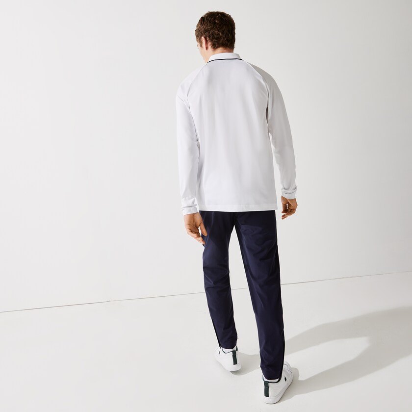 Camisas Lacoste SPORT Breathable Golf Polo Hombre Blancos Azul Marino Azules | ZC5-80858B3