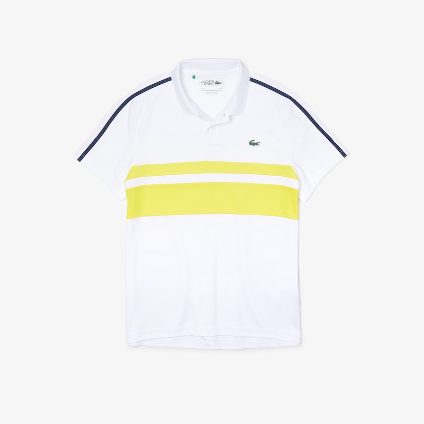 Camisas Lacoste SPORT Breathable Piqué Tennis Polo Hombre Blancos Amarillos Azul Marino Azules | XX3-90949L6