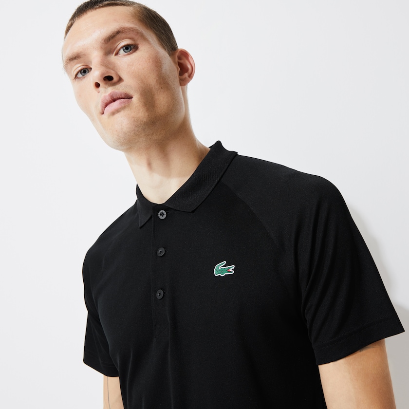 Camisas Lacoste SPORT Breathable Run-Resistant Interlock Polo Hombre Negros | FM8-08550K3