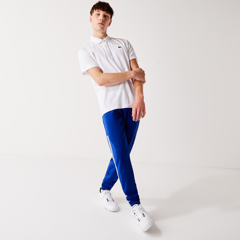 Camisas Lacoste SPORT Breathable Run-Resistant Interlock Polo Hombre Blancos | DB1-42554H6