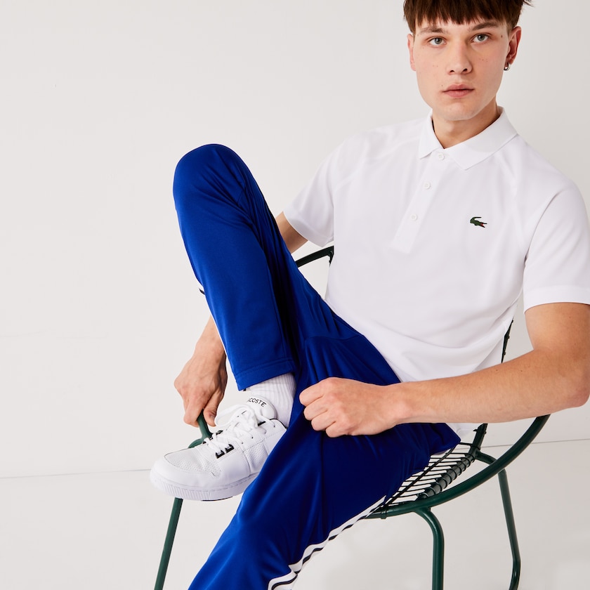 Camisas Lacoste SPORT Breathable Run-Resistant Interlock Polo Hombre Blancos | DB1-42554H6