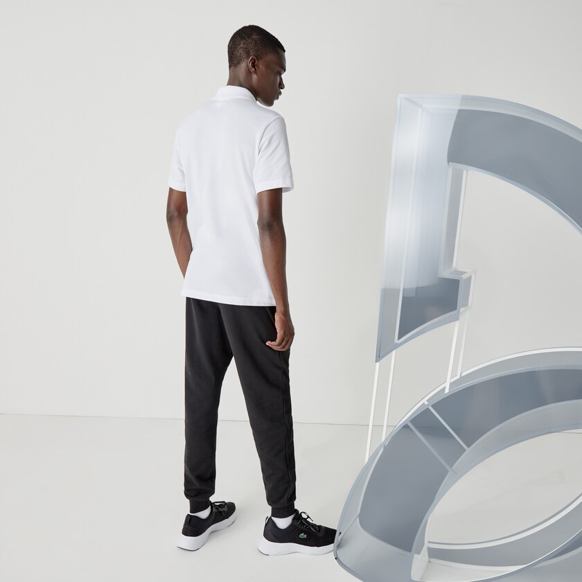 Camisas Lacoste SPORT Collab Youssef SY Cotton Piqué Polo Hombre Blancos Azul Marino Azules | ZN2-62966S4