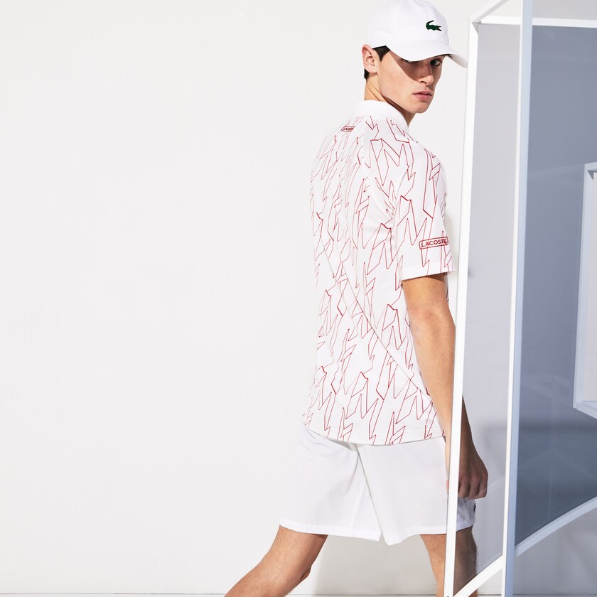 Camisas Lacoste SPORT French Open Ultra Lightweight Stretch Polo Hombre Blancos Rojos | NM3-59585F4