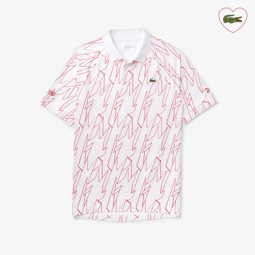 Camisas Lacoste SPORT French Open Ultra Lightweight Stretch Polo Hombre Blancos Rojos | NM3-59585F4