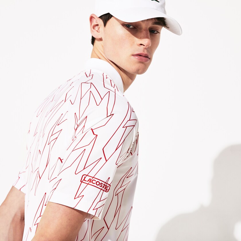 Camisas Lacoste SPORT French Open Ultra Lightweight Stretch Polo Hombre Blancos Rojos | NM3-59585F4