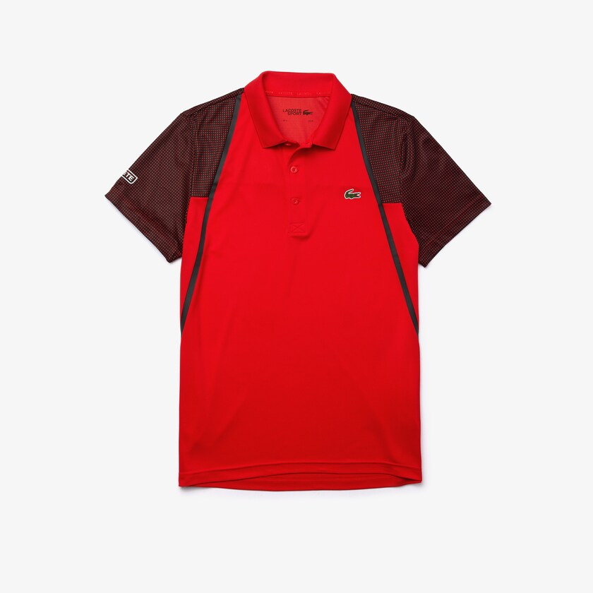 Camisas Lacoste SPORT Mesh Sleeved Breathable Tennis Polo Hombre Rojos Blancos Negros | RJ2-23672O8