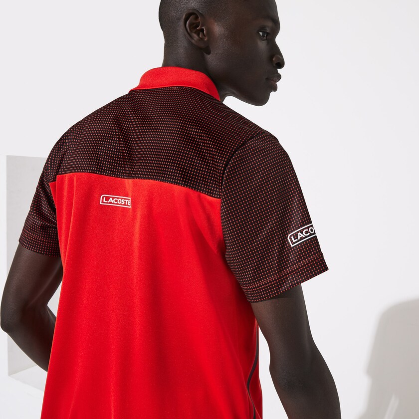 Camisas Lacoste SPORT Mesh Sleeved Breathable Tennis Polo Hombre Rojos Blancos Negros | RJ2-23672O8
