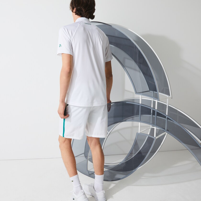 Camisas Lacoste SPORT Novak Djokovic Breathable Ultra-Light Polo Hombre Blancos Verdes | JL5-03770J8