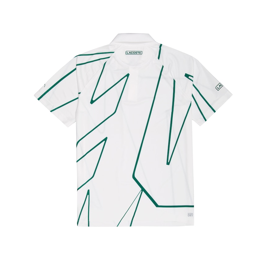 Camisas Lacoste SPORT Novak Djokovic Printed Breathable Polo Hombre Blancos Verdes | CY8-65776Q6