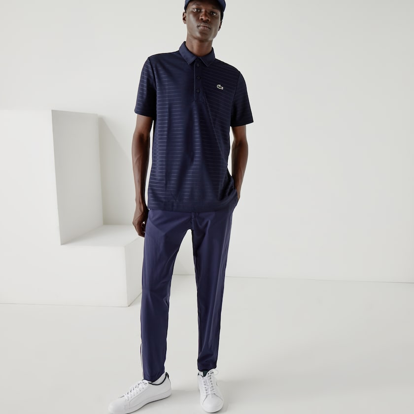 Camisas Lacoste SPORT Textured Breathable Golf Polo Hombre Azul Marino Azules | ZO5-14631Y0