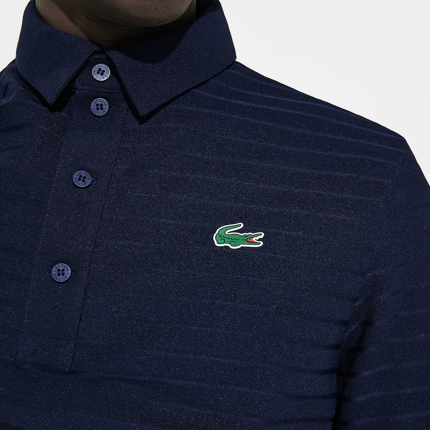 Camisas Lacoste SPORT Textured Breathable Golf Polo Hombre Azul Marino Azules | ZO5-14631Y0