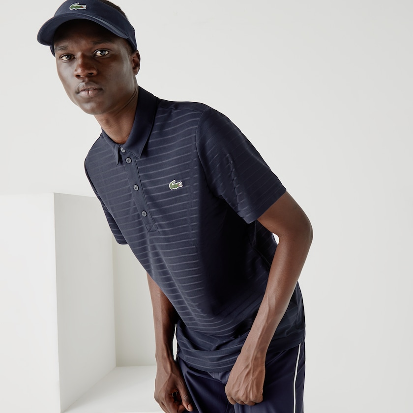Camisas Lacoste SPORT Textured Breathable Golf Polo Hombre Azul Marino Azules | ZO5-14631Y0