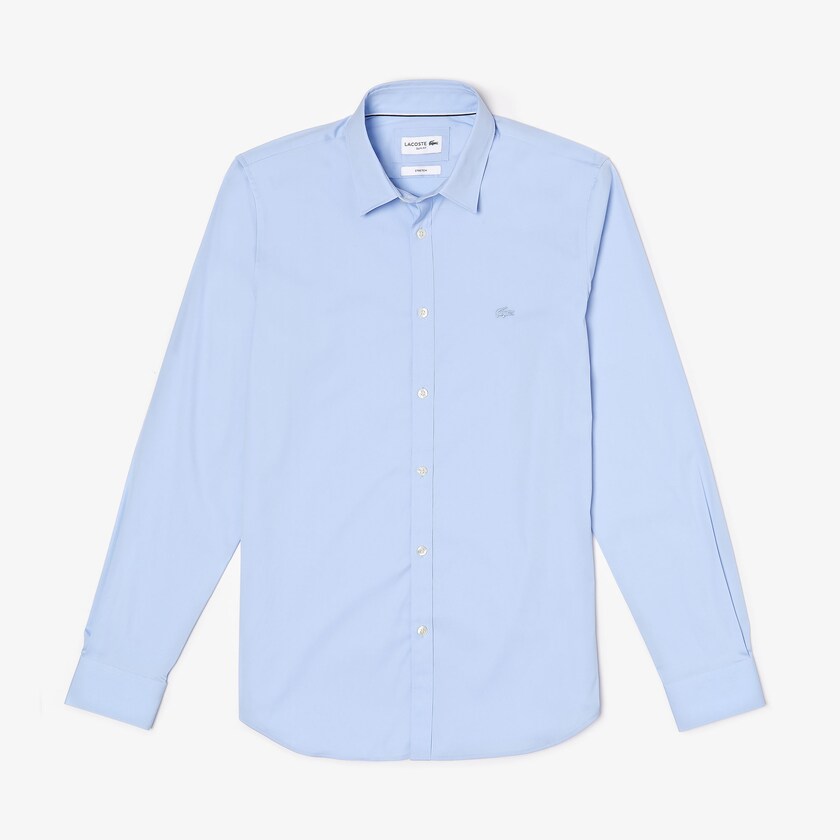 Camisas Lacoste Hombre Azules Claro Slim-Fit Stretch Cotton Poplin SD9-30573W8