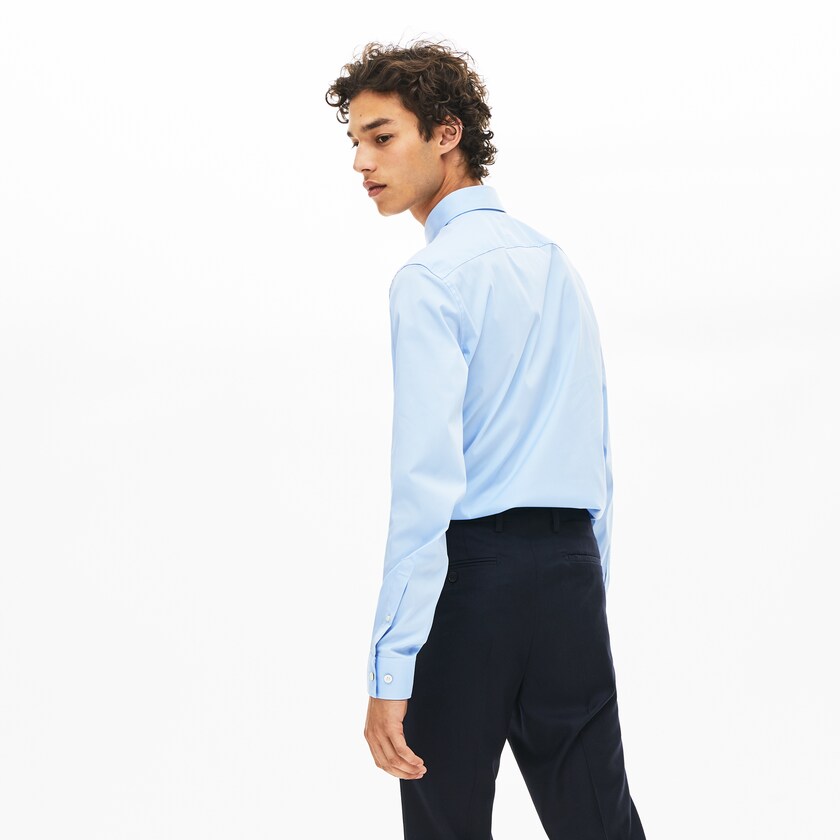 Camisas Lacoste Hombre Azules Claro Slim-Fit Stretch Cotton Poplin SD9-30573W8