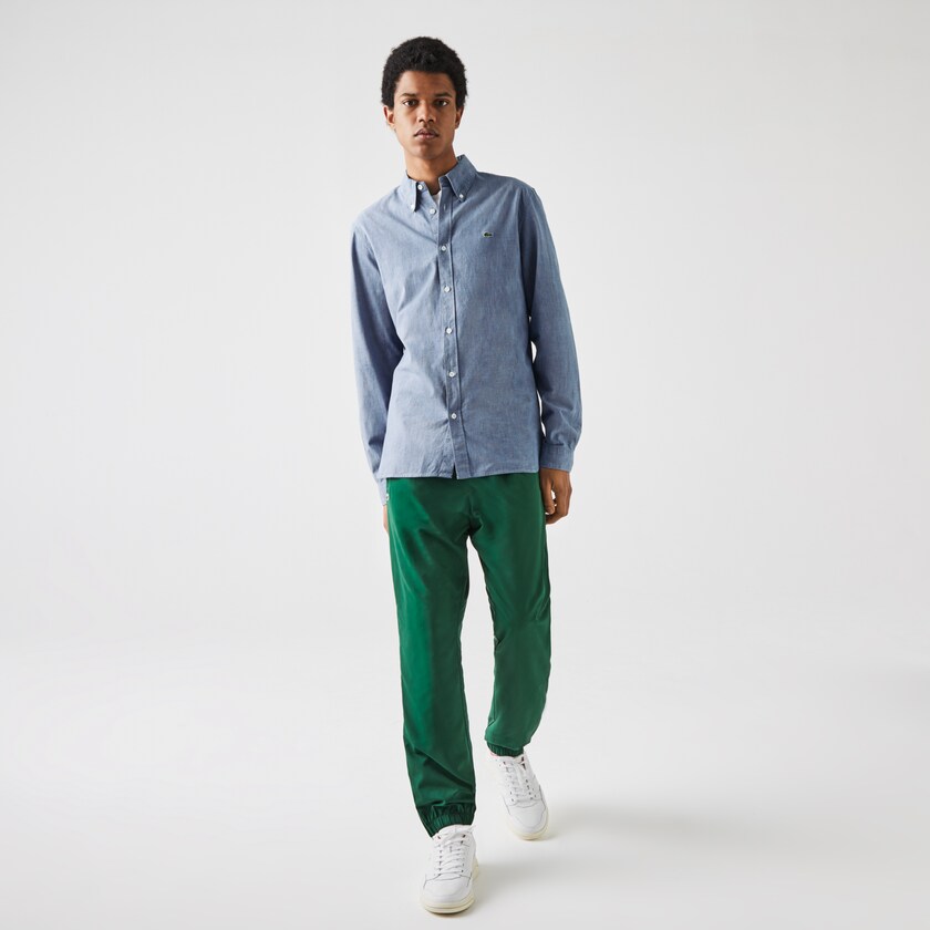 Camisas Lacoste Hombre Azules Slim Fit Cotton Chambray QL7-75747F0