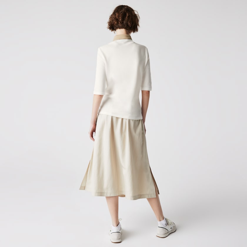 Camisas Lacoste Slim Fit Cotton Polo Mujer Blancos Beige | HE7-52515P3