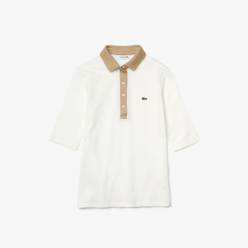 Camisas Lacoste Slim Fit Cotton Polo Mujer Blancos Beige | HE7-52515P3