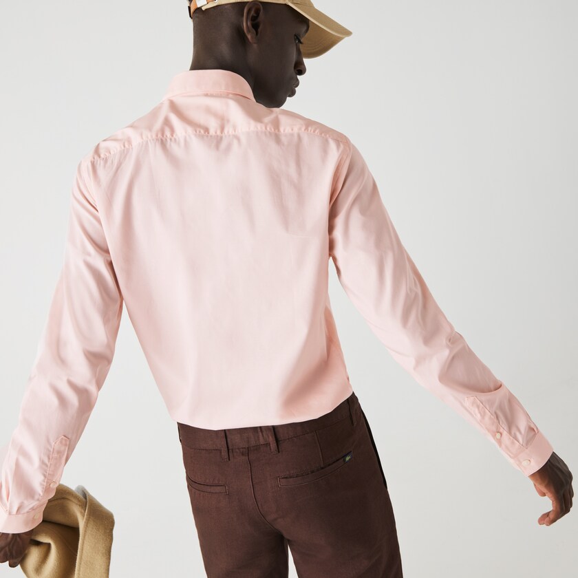 Camisas Lacoste Hombre Rosas Claro Slim Fit Stretch Cotton Poplin AM6-42244I1