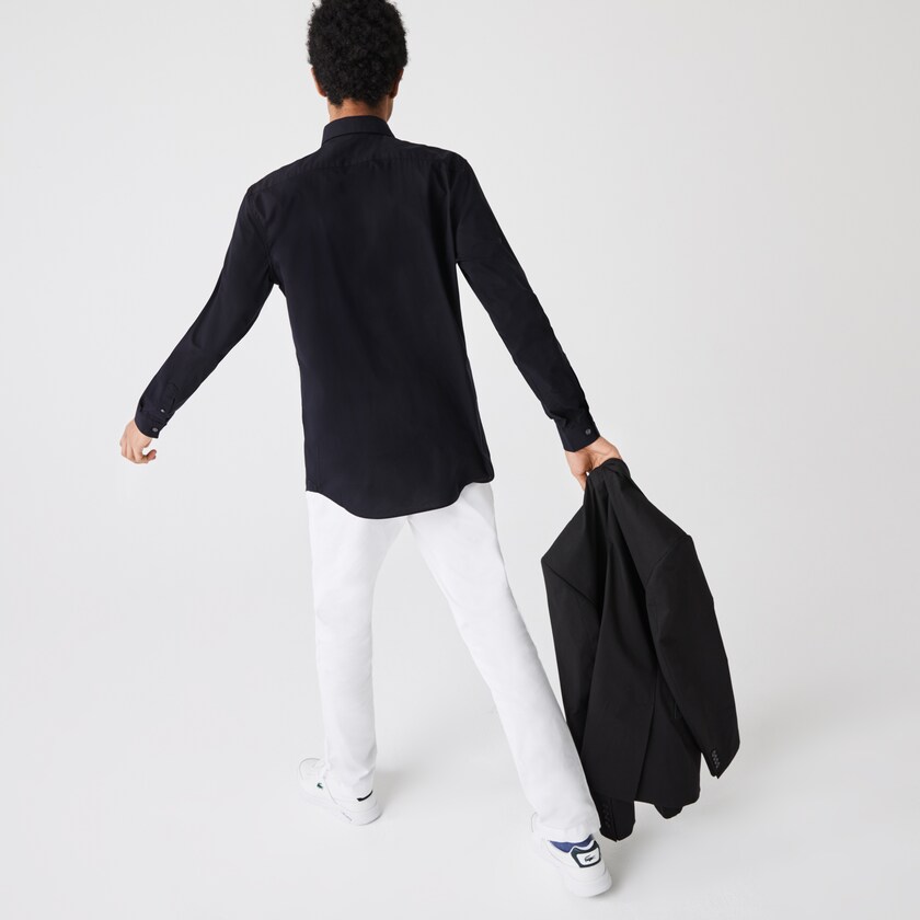 Camisas Lacoste Hombre Azul Marino Azules Slim Fit Stretch Cotton Poplin LJ7-92709Z6