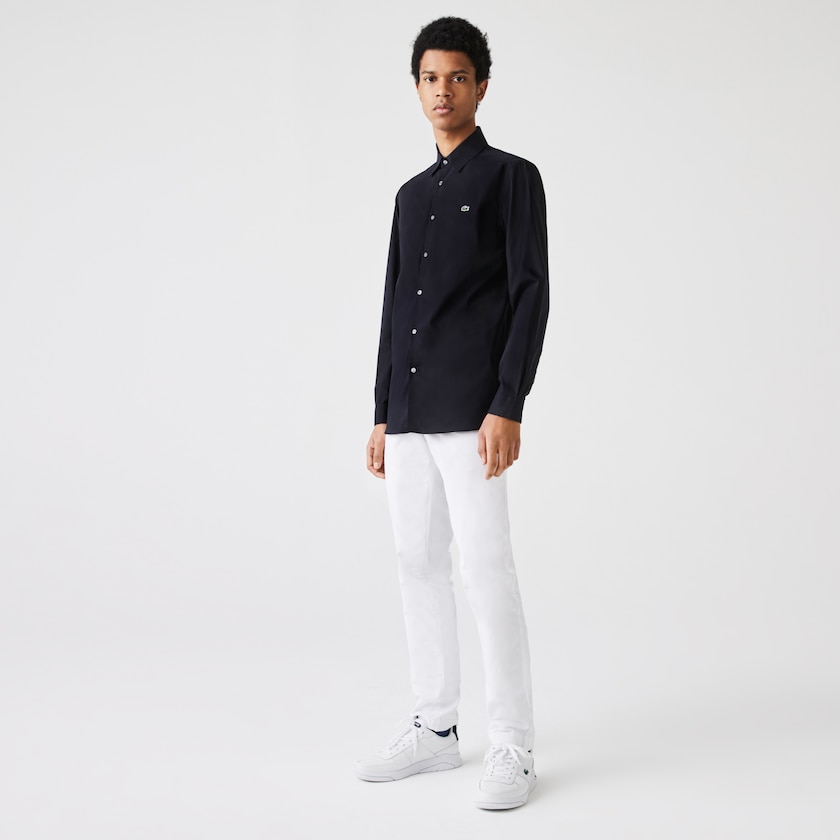 Camisas Lacoste Hombre Azul Marino Azules Slim Fit Stretch Cotton Poplin LJ7-92709Z6