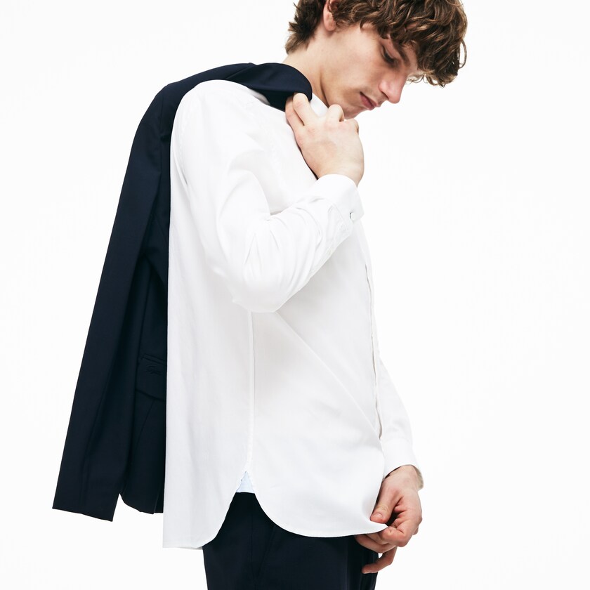 Camisas Lacoste Hombre Blancos Slim Fit Stretch Cotton Pinpoint ZI2-63546L7