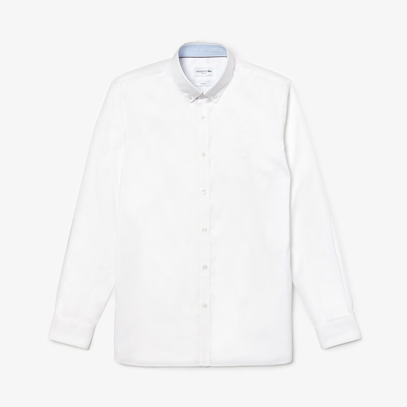 Camisas Lacoste Hombre Blancos Slim Fit Stretch Cotton Pinpoint ZI2-63546L7