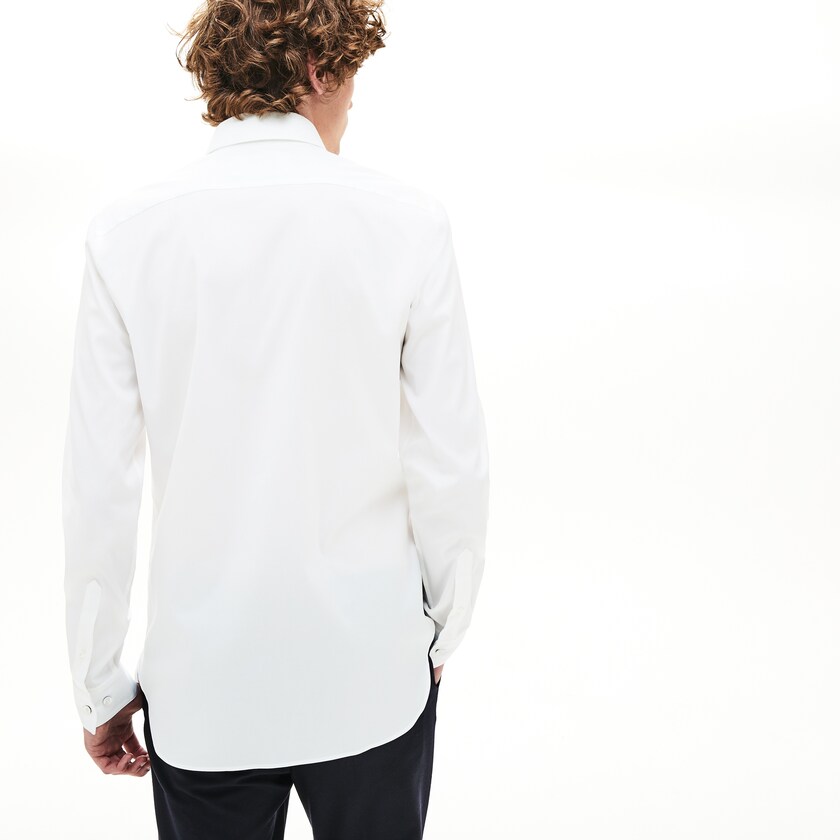 Camisas Lacoste Hombre Blancos Slim Fit Stretch Cotton ZD0-19241L4