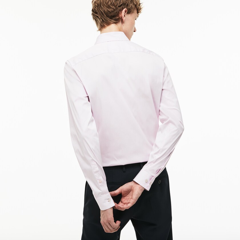 Camisas Lacoste Hombre Rosas Slim Fit Stretch Cotton Poplin UN1-13421S1