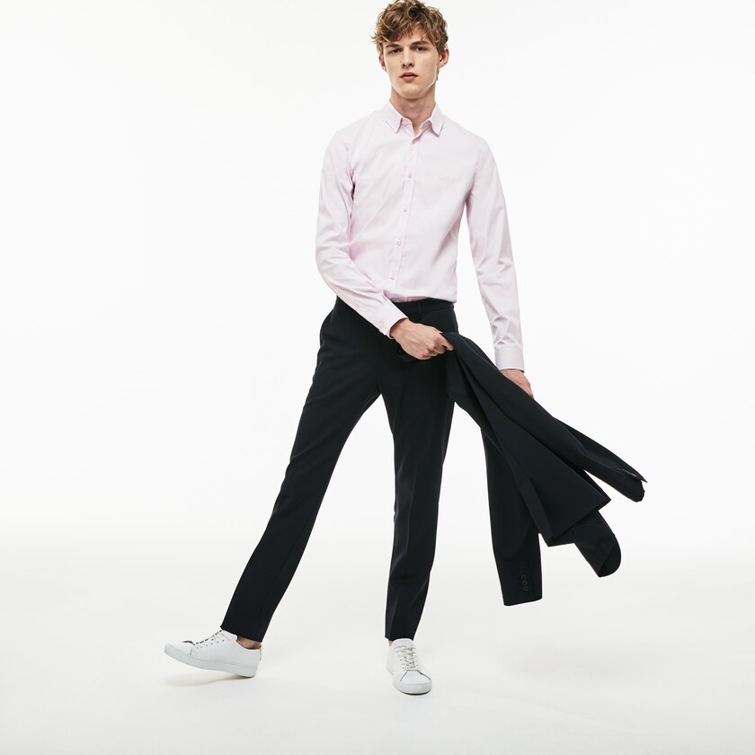 Camisas Lacoste Hombre Rosas Slim Fit Stretch Cotton Poplin UN1-13421S1