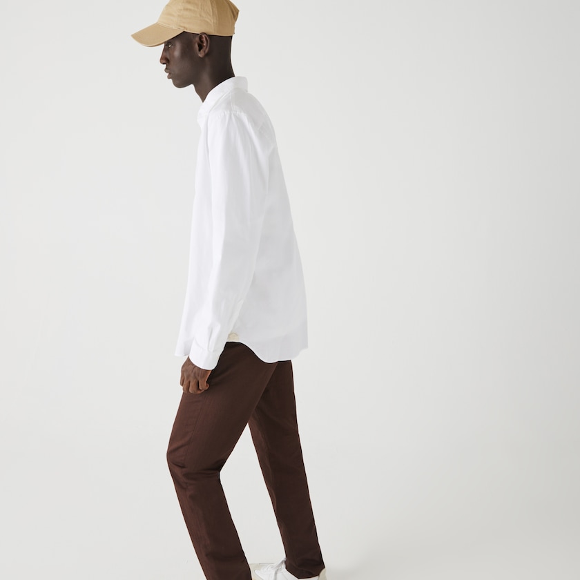 Camisas Lacoste Hombre Blancos Slim Fit Stretch Oxford Cotton HW4-01010S0